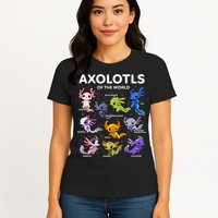 Axolotl Kawaii Axolotls Of The World Axolotl Animals Womens T-Shirt