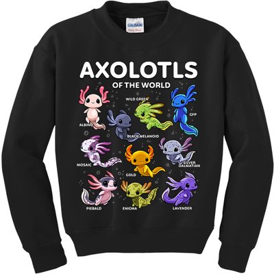 Axolotl Kawaii Axolotls Of The World Axolotl Animals Kids Sweatshirt
