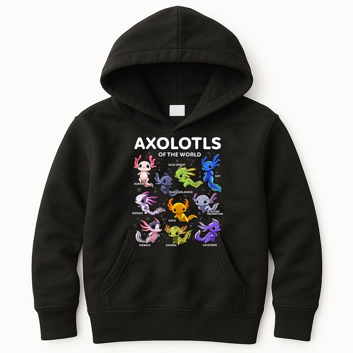 Axolotl Kawaii Axolotls Of The World Axolotl Animals Kids Hoodie