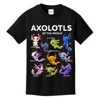 Axolotl Kawaii Axolotls Of The World Axolotl Animals Kids T-Shirt