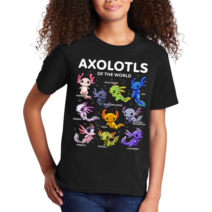 Axolotl Kawaii Axolotls Of The World Axolotl Animals Kids T-Shirt