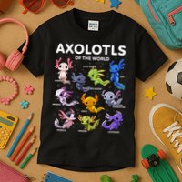 Axolotl Kawaii Axolotls Of The World Axolotl Animals Kids T-Shirt