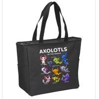 Axolotl Kawaii Axolotls Of The World Axolotl Animals Zip Tote Bag