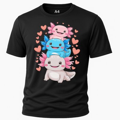 Axolotl Kawaii Anime Cute Axolotls Cooling Performance Crew T-Shirt
