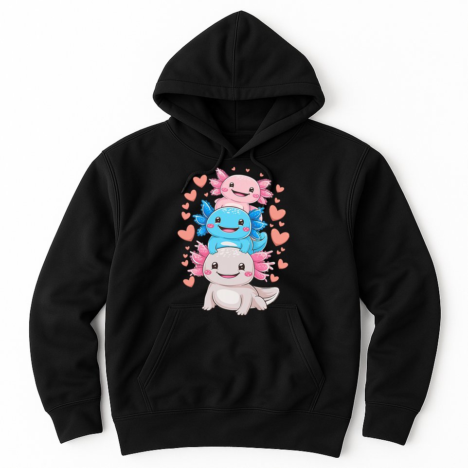 Axolotl Kawaii Anime Cute Axolotls Hoodie
