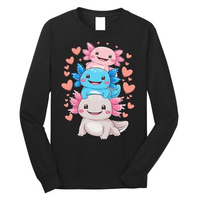 Axolotl Kawaii Anime Cute Axolotls Long Sleeve Shirt