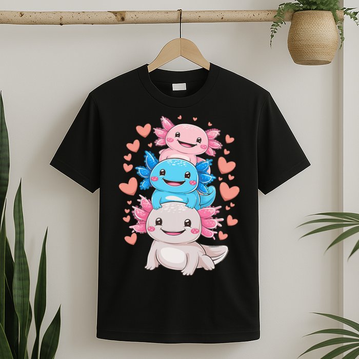Axolotl Kawaii Anime Cute Axolotls T-Shirt