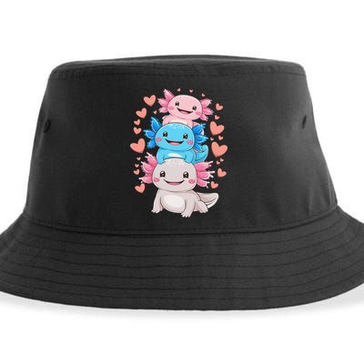 Axolotl Kawaii Anime Cute Axolotls Sustainable Bucket Hat