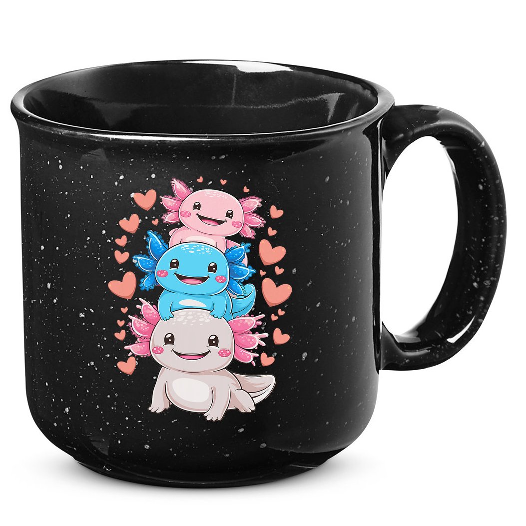 Axolotl Kawaii Anime Cute Axolotls 15oz Campfire Ceramic Mug