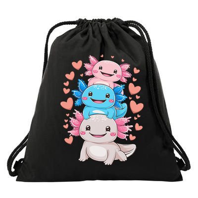 Axolotl Kawaii Anime Cute Axolotls Drawstring Bag