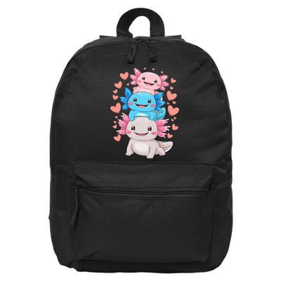Axolotl Kawaii Anime Cute Axolotls 16 in Basic Backpack