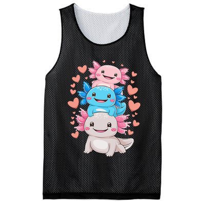Axolotl Kawaii Anime Cute Axolotls Mesh Reversible Basketball Jersey Tank