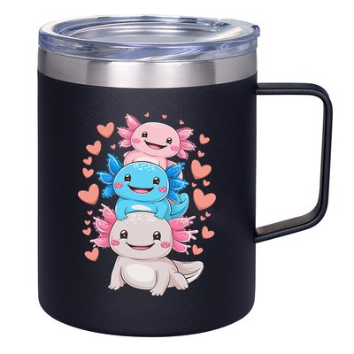 Axolotl Kawaii Anime Cute Axolotls 12oz Stainless Steel Coffee Mug
