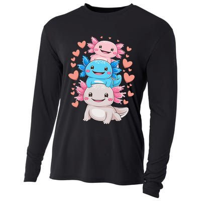 Axolotl Kawaii Anime Cute Axolotls Cooling Performance Long Sleeve Crew
