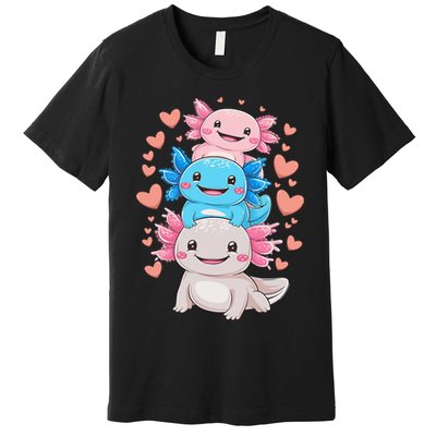 Axolotl Kawaii Anime Cute Axolotls Premium T-Shirt