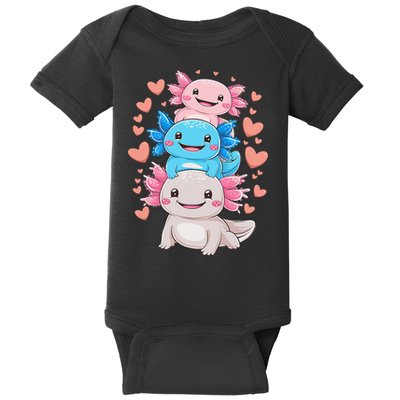Axolotl Kawaii Anime Cute Axolotls Baby Bodysuit