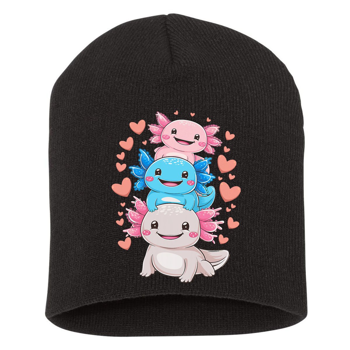 Axolotl Kawaii Anime Cute Axolotls Short Acrylic Beanie