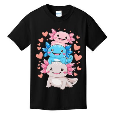 Axolotl Kawaii Anime Cute Axolotls Kids T-Shirt