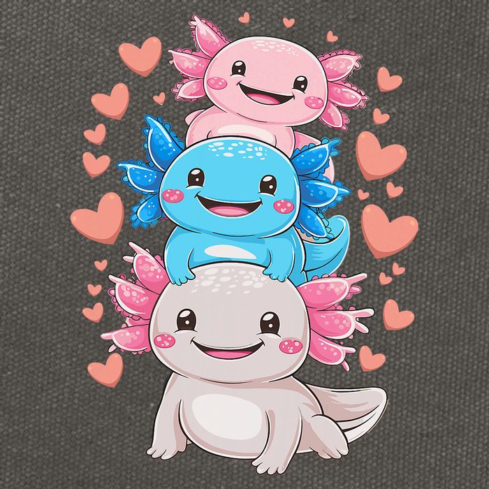 Axolotl Kawaii Anime Cute Axolotls Cotton Canvas Backpack