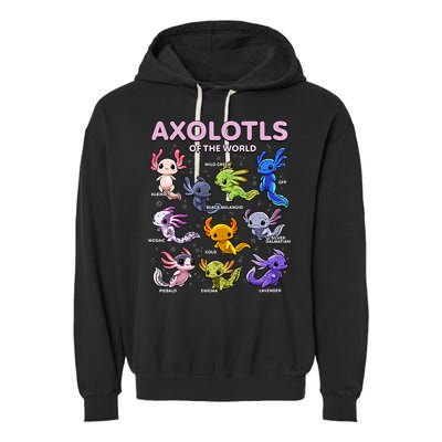 Axolotl Kawaii Axolotls Of The World Axolotl Animals Garment-Dyed Fleece Hoodie