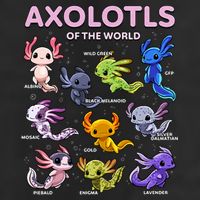 Axolotl Kawaii Axolotls Of The World Axolotl Animals Garment-Dyed Fleece Hoodie