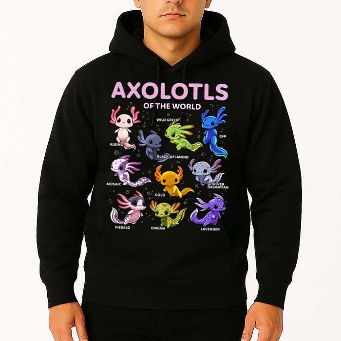 Axolotl Kawaii Axolotls Of The World Axolotl Animals Hoodie