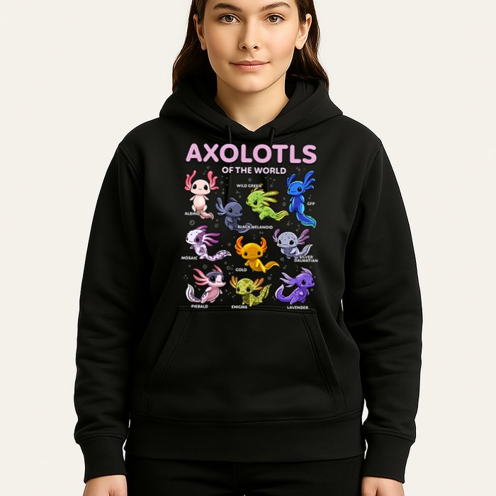 Axolotl Kawaii Axolotls Of The World Axolotl Animals Hoodie
