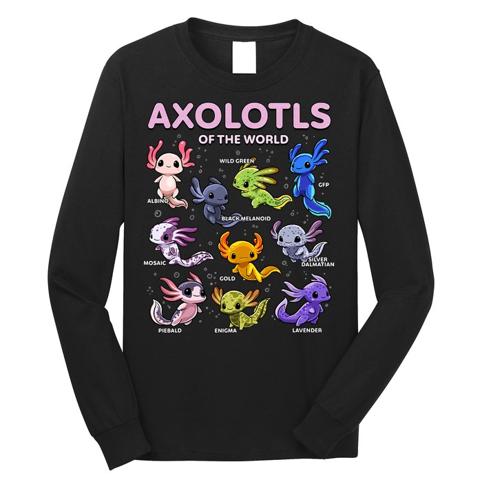 Axolotl Kawaii Axolotls Of The World Axolotl Animals Long Sleeve Shirt