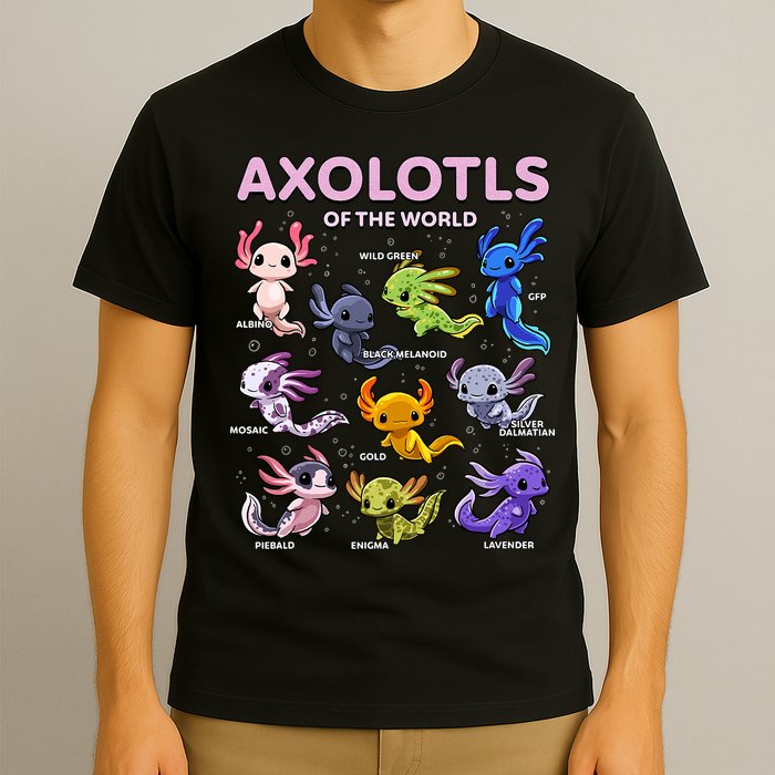 Axolotl Kawaii Axolotls Of The World Axolotl Animals T-Shirt