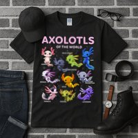 Axolotl Kawaii Axolotls Of The World Axolotl Animals Tall T-Shirt