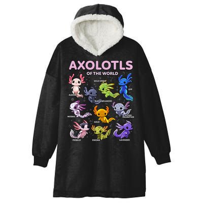 Axolotl Kawaii Axolotls Of The World Axolotl Animals Hooded Wearable Blanket