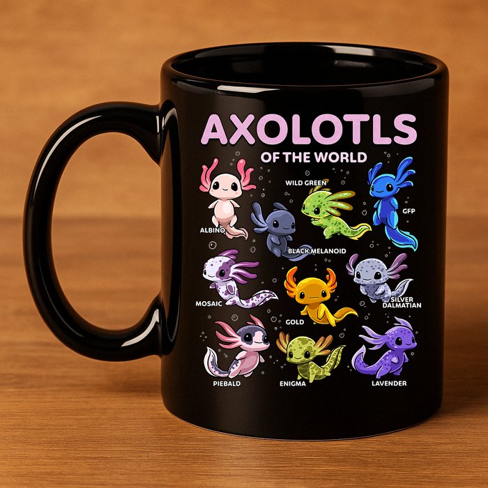 Axolotl Kawaii Axolotls Of The World Axolotl Animals 11oz C Handle Ceramic Mug