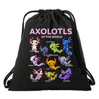 Axolotl Kawaii Axolotls Of The World Axolotl Animals Drawstring Bag