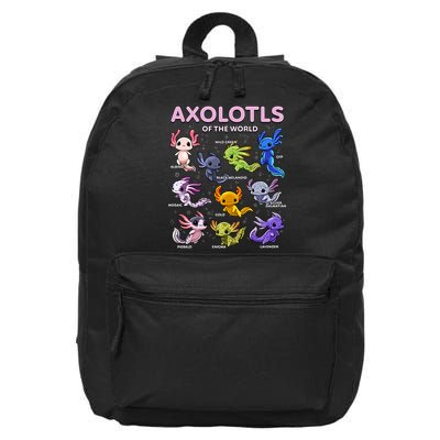 Axolotl Kawaii Axolotls Of The World Axolotl Animals 16 in Basic Backpack
