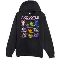 Axolotl Kawaii Axolotls Of The World Axolotl Animals Premium Pullover Hoodie