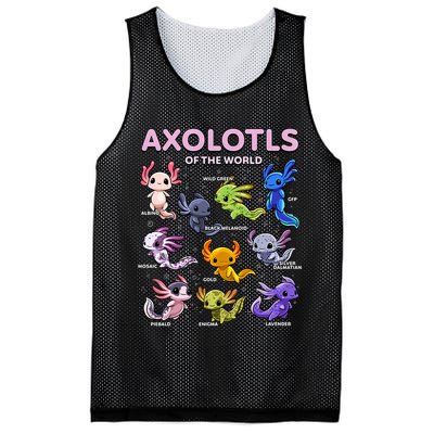 Axolotl Kawaii Axolotls Of The World Axolotl Animals Mesh Reversible Basketball Jersey Tank