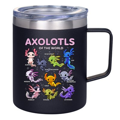 Axolotl Kawaii Axolotls Of The World Axolotl Animals 12oz Stainless Steel Coffee Mug