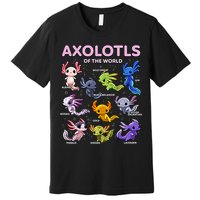 Axolotl Kawaii Axolotls Of The World Axolotl Animals Premium T-Shirt