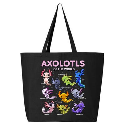 Axolotl Kawaii Axolotls Of The World Axolotl Animals 25L Jumbo Tote