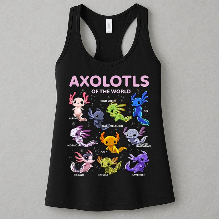 Axolotl Kawaii Axolotls Of The World Axolotl Animals Womens Tank Top