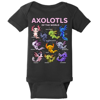 Axolotl Kawaii Axolotls Of The World Axolotl Animals Baby Bodysuit