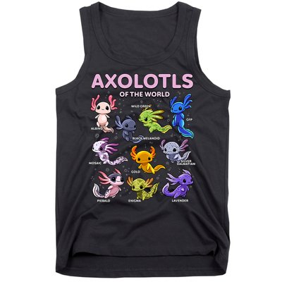 Axolotl Kawaii Axolotls Of The World Axolotl Animals Tank Top