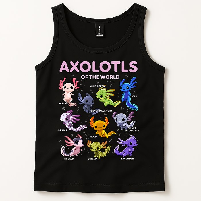 Axolotl Kawaii Axolotls Of The World Axolotl Animals Tank Top