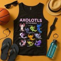 Axolotl Kawaii Axolotls Of The World Axolotl Animals Tank Top