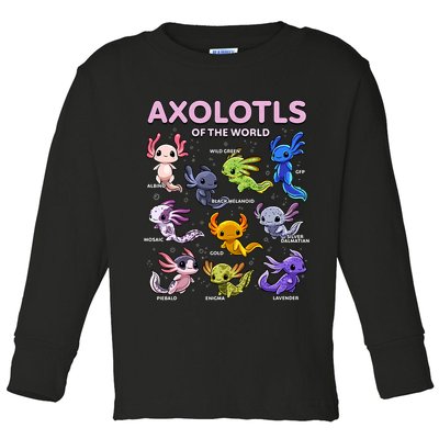 Axolotl Kawaii Axolotls Of The World Axolotl Animals Toddler Long Sleeve Shirt