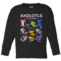 Axolotl Kawaii Axolotls Of The World Axolotl Animals Toddler Long Sleeve Shirt