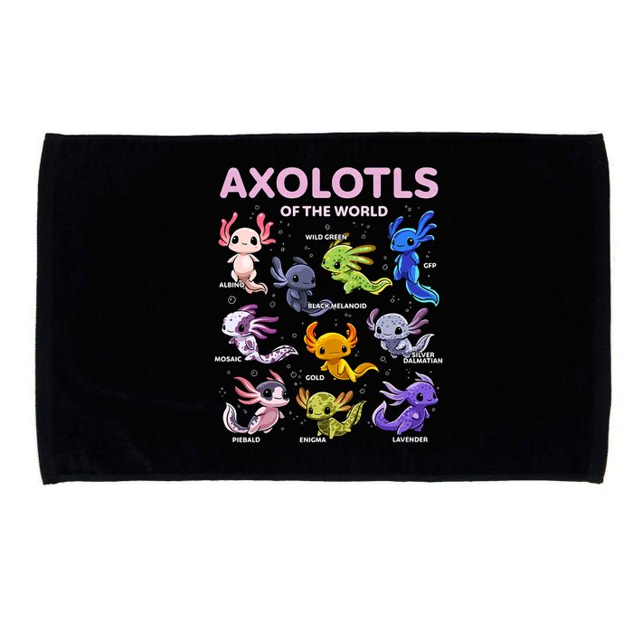 Axolotl Kawaii Axolotls Of The World Axolotl Animals Microfiber Hand Towel