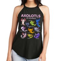 Axolotl Kawaii Axolotls Of The World Axolotl Animals Women's Perfect Tri Rocker Tank
