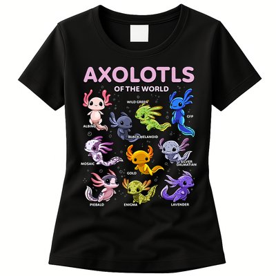 Axolotl Kawaii Axolotls Of The World Axolotl Animals Womens T-Shirt