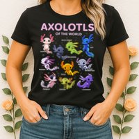 Axolotl Kawaii Axolotls Of The World Axolotl Animals Womens T-Shirt
